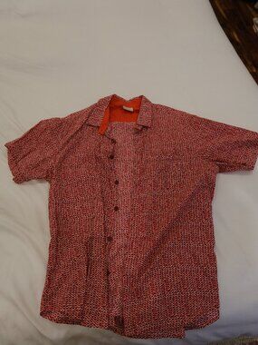 Roho Men's Red Geometric Short Sleeve Shirt XL